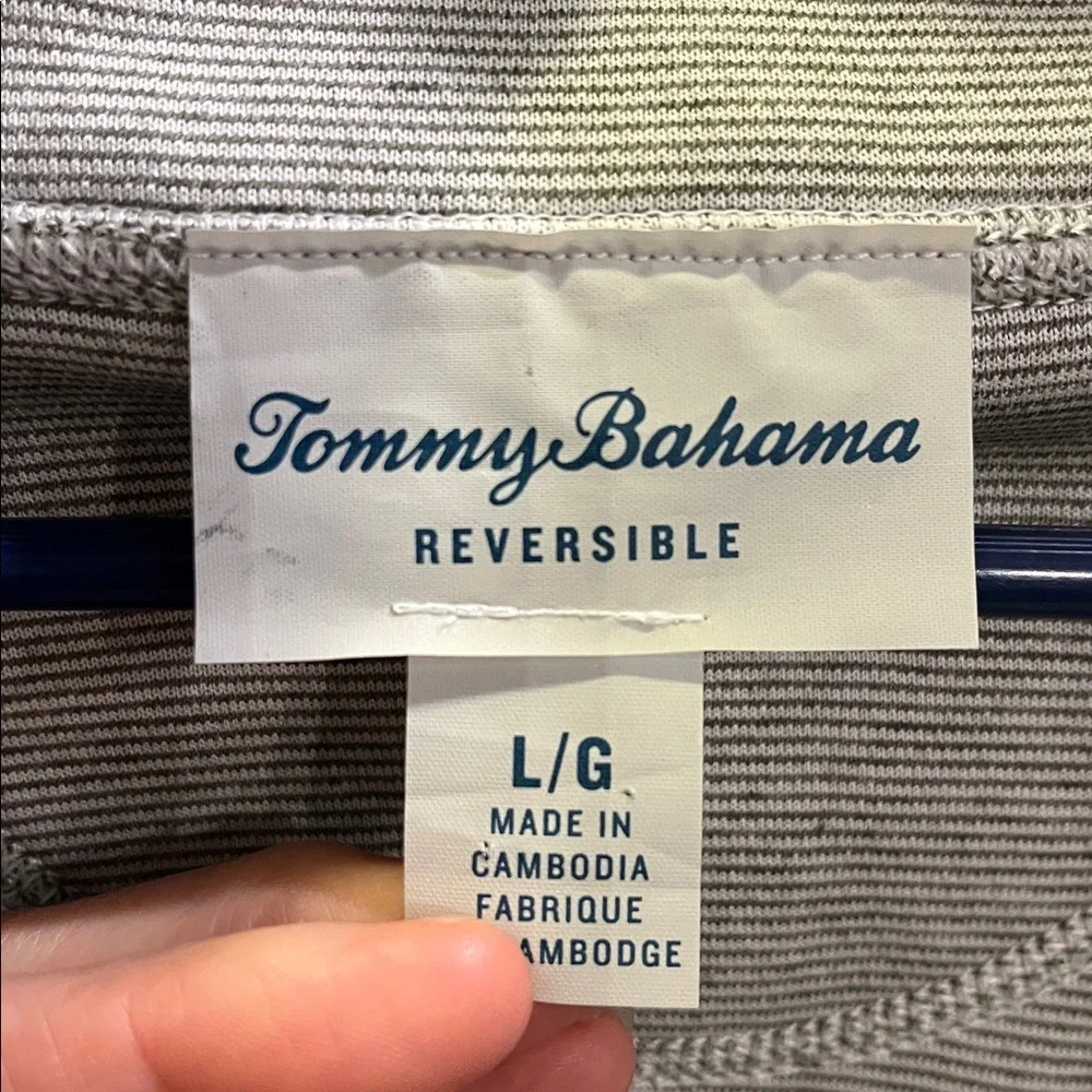 Tommy Bahama Sun Fade Flipside Reversible Full Zip Jacket Gray Size Large
